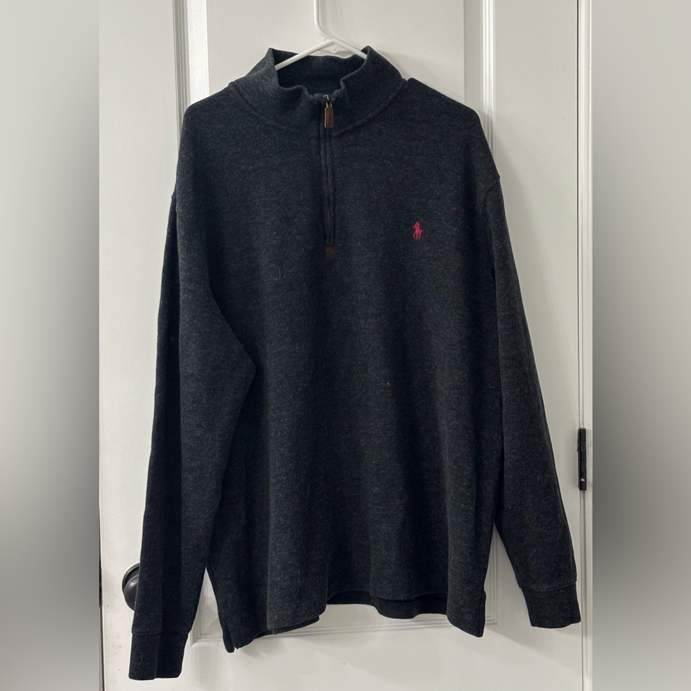 Ralph Lauren Men's Dark Grey Zip-Up Sweater - Picture 3 of 8